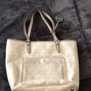 Michael Kors White and gray bag